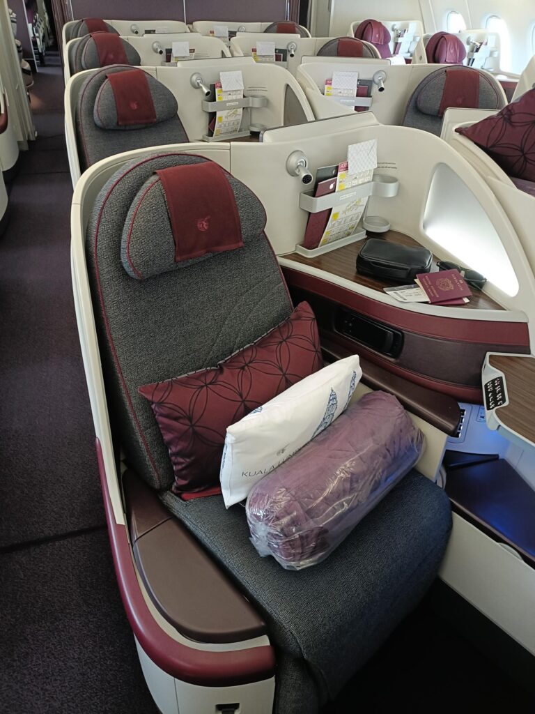 Asiento business class Qatar Airways A380 - una cama aérea