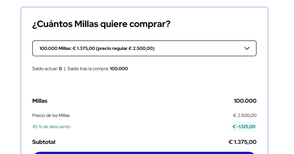 Flying Blue compra de millas con la promoción (descuento)