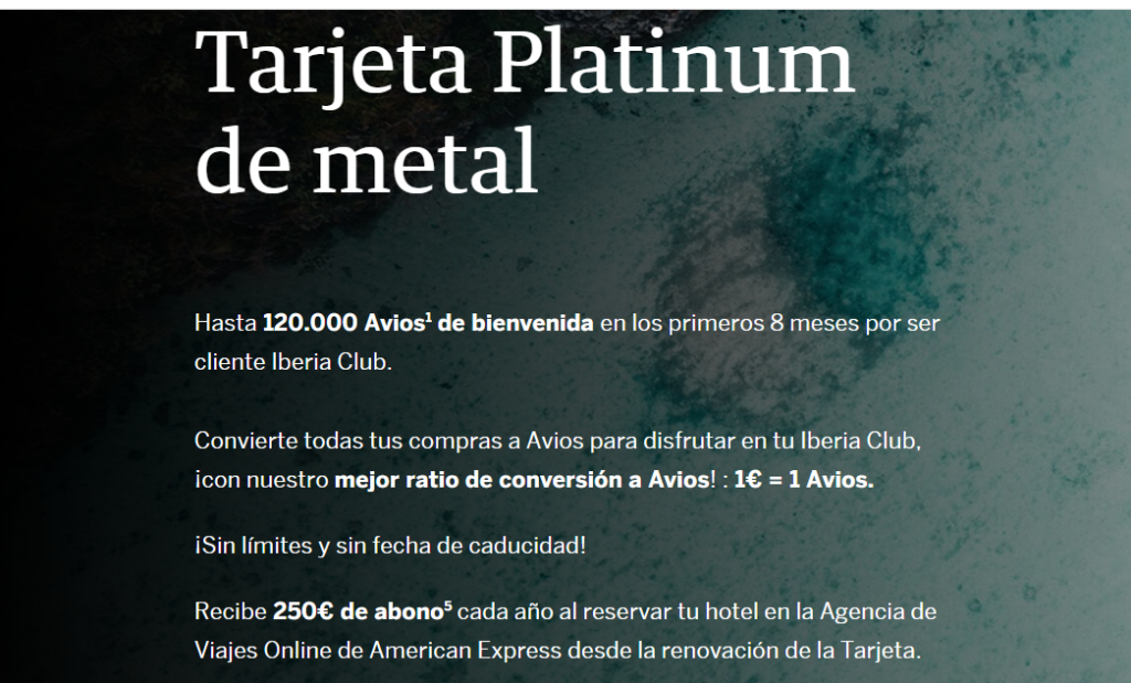 American express platinum Iberia bonus de bienvenida 