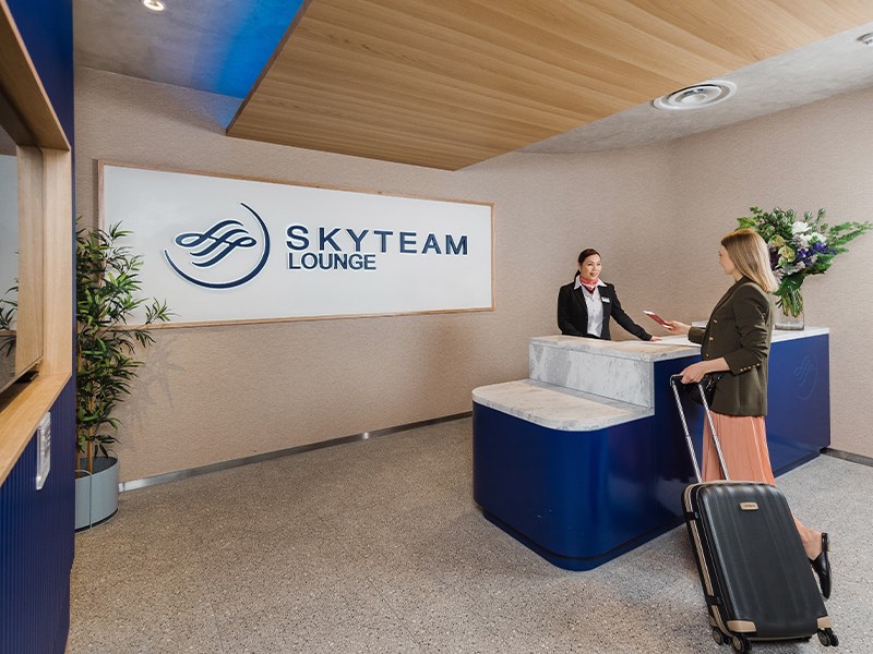 Sky team lounge cuando haces estatus match con Air France 