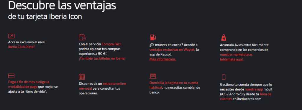 Las ventajas de la tarjeta Iberia Icon