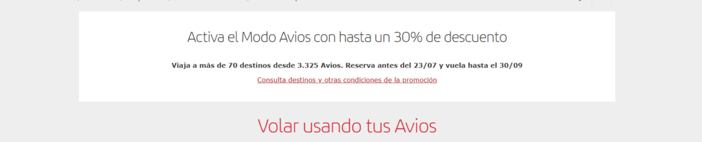 Iberia avios descuento julio 2026