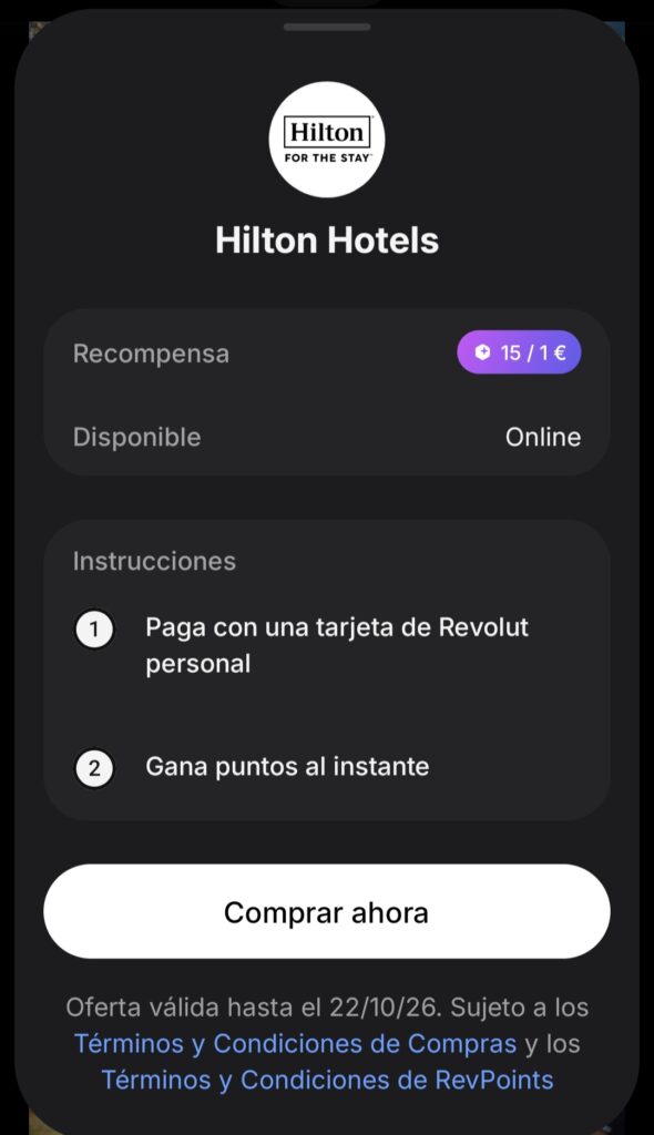 REVOLUT HILTON ESPAÑA