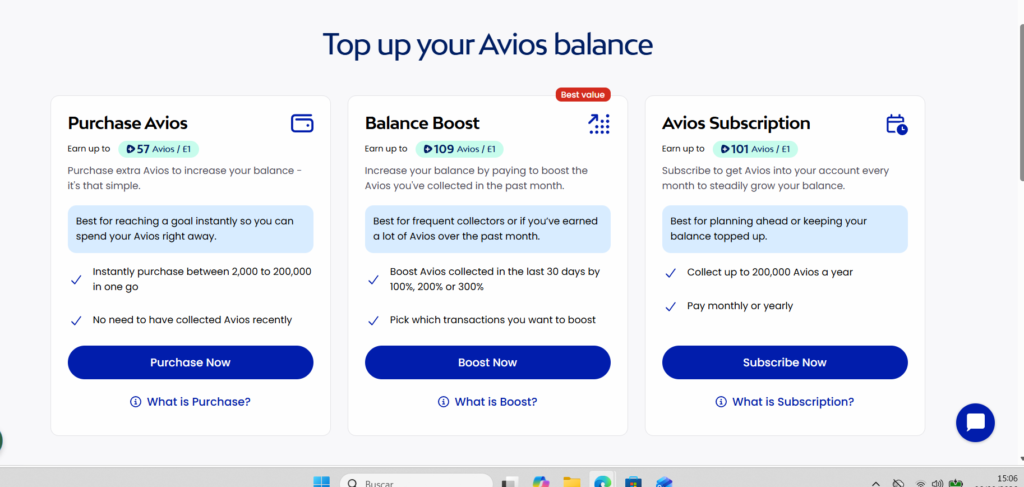 booster avios british airways