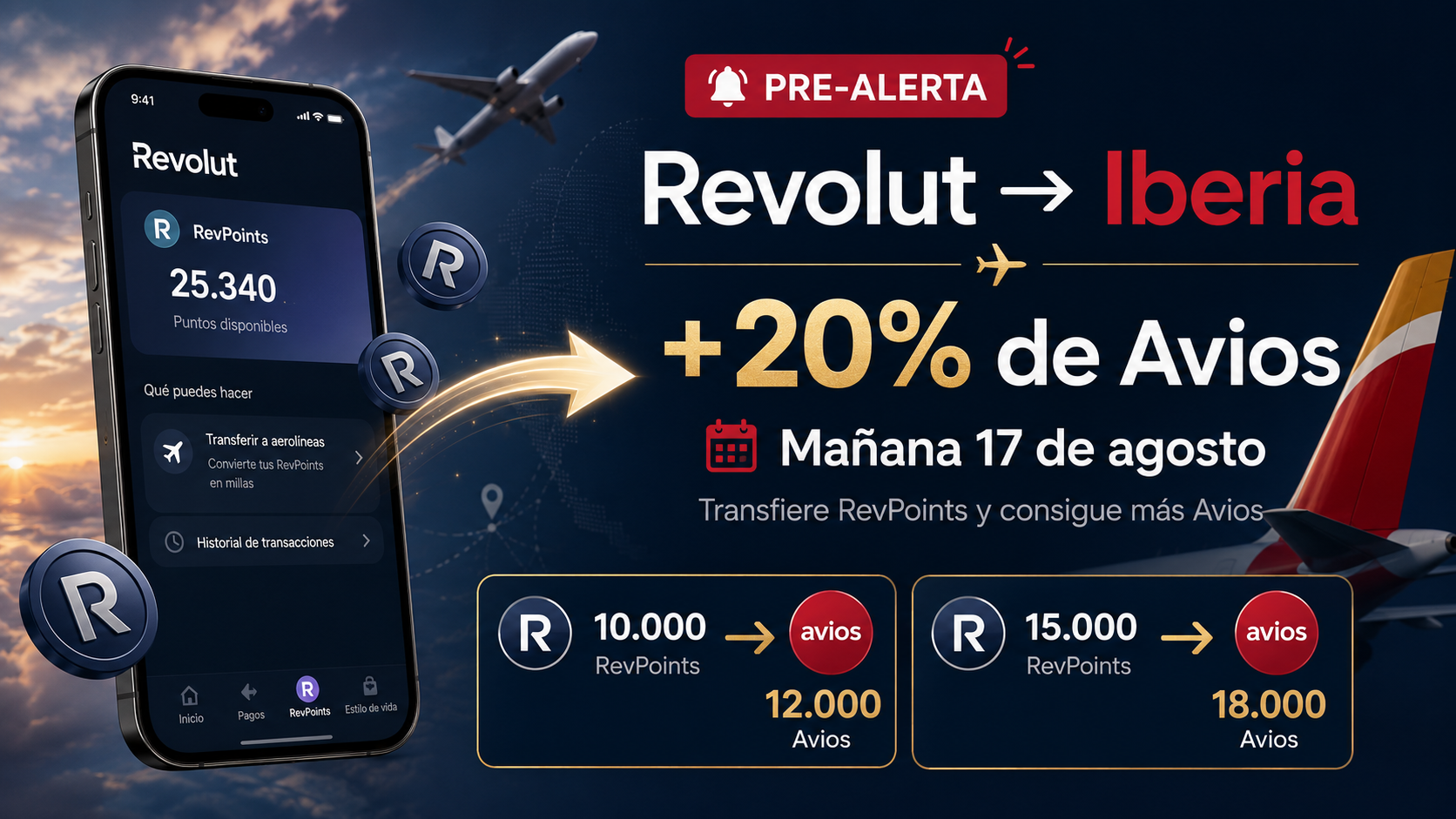 Revpoints avios iberia 20% extra