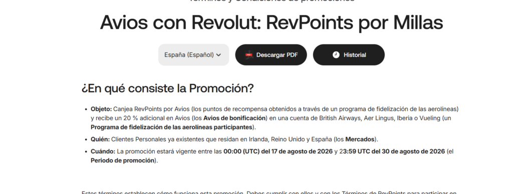 Revolut 20% extra avios agosto 2026