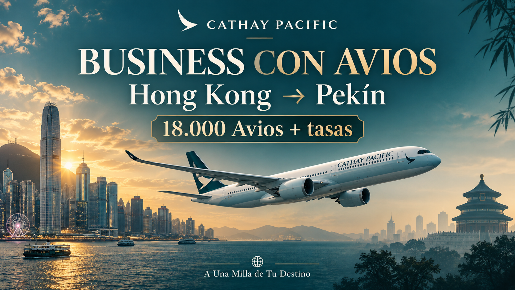 Cathay Pacific Business por 18.000 Avios: Hong Kong–Pekín