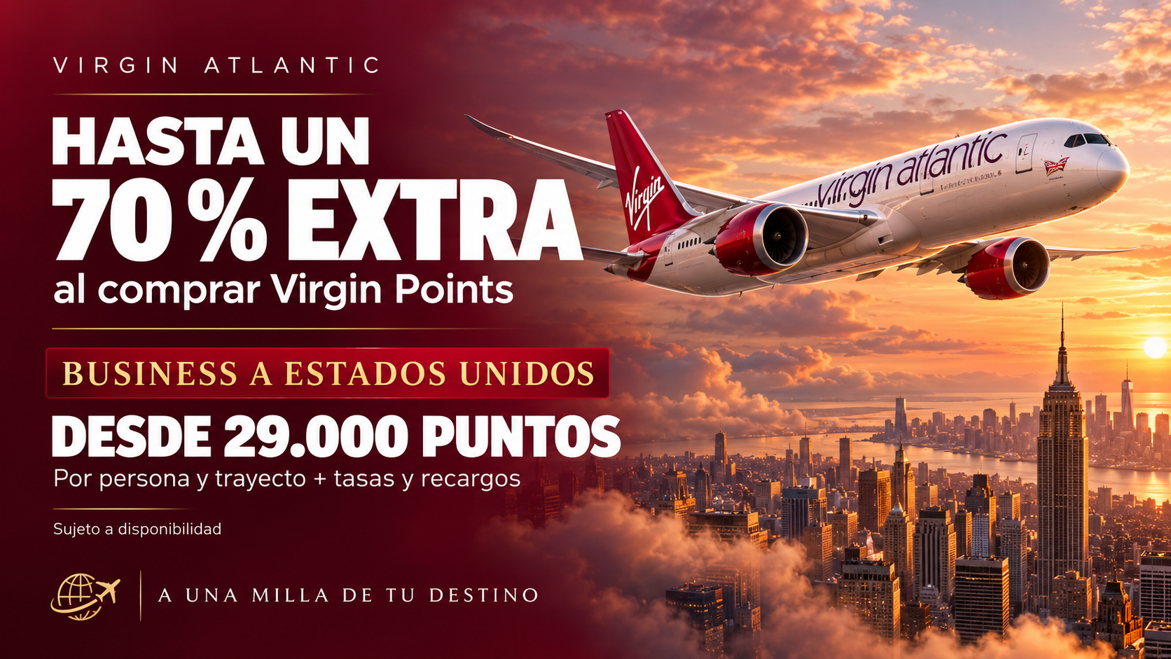Comprar Virgin Points con hasta un 70 % extra