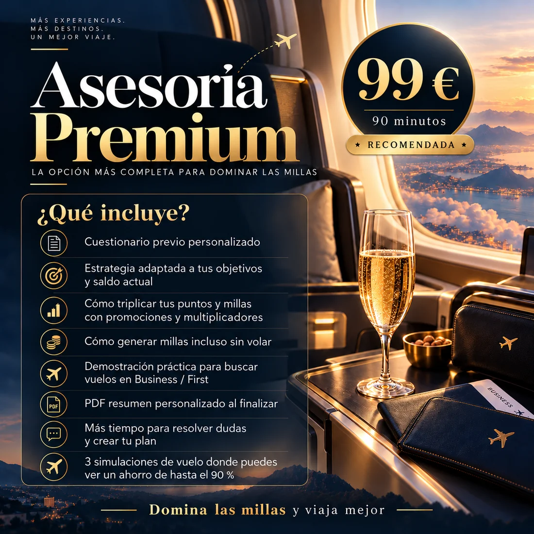 Asesoría Premium de 90 minutos por 99 euros: la opción más completa para dominar las millas